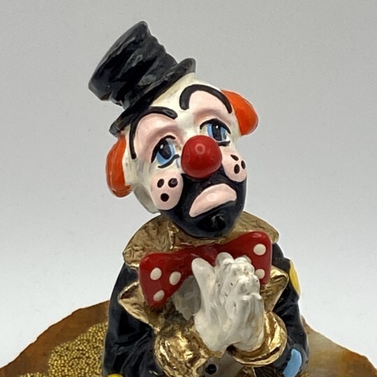 1983 Ron Lee Praying Clown “Hobo Joe” Sculpture 24K Signed Circus Retro Vintage