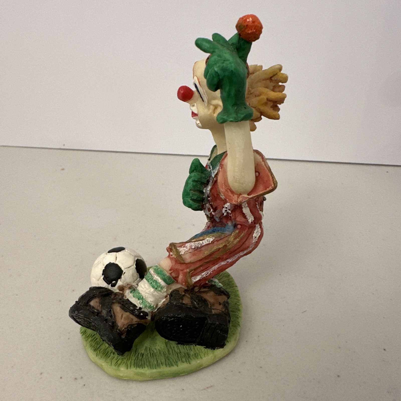 Vintage Set Of 3 Sports Clowns Baseball Soccer Resin 4”