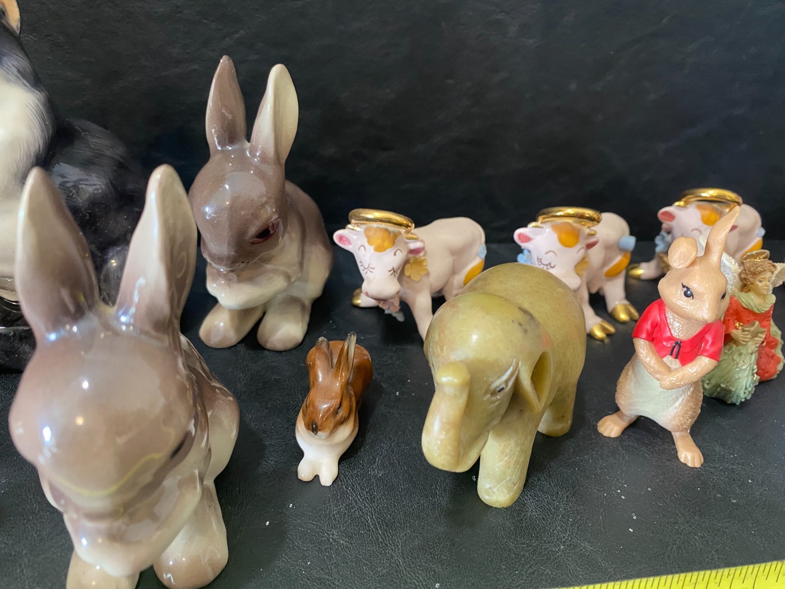 animal figures figurines statue rabbit elephant horse cat kitten lot collection
