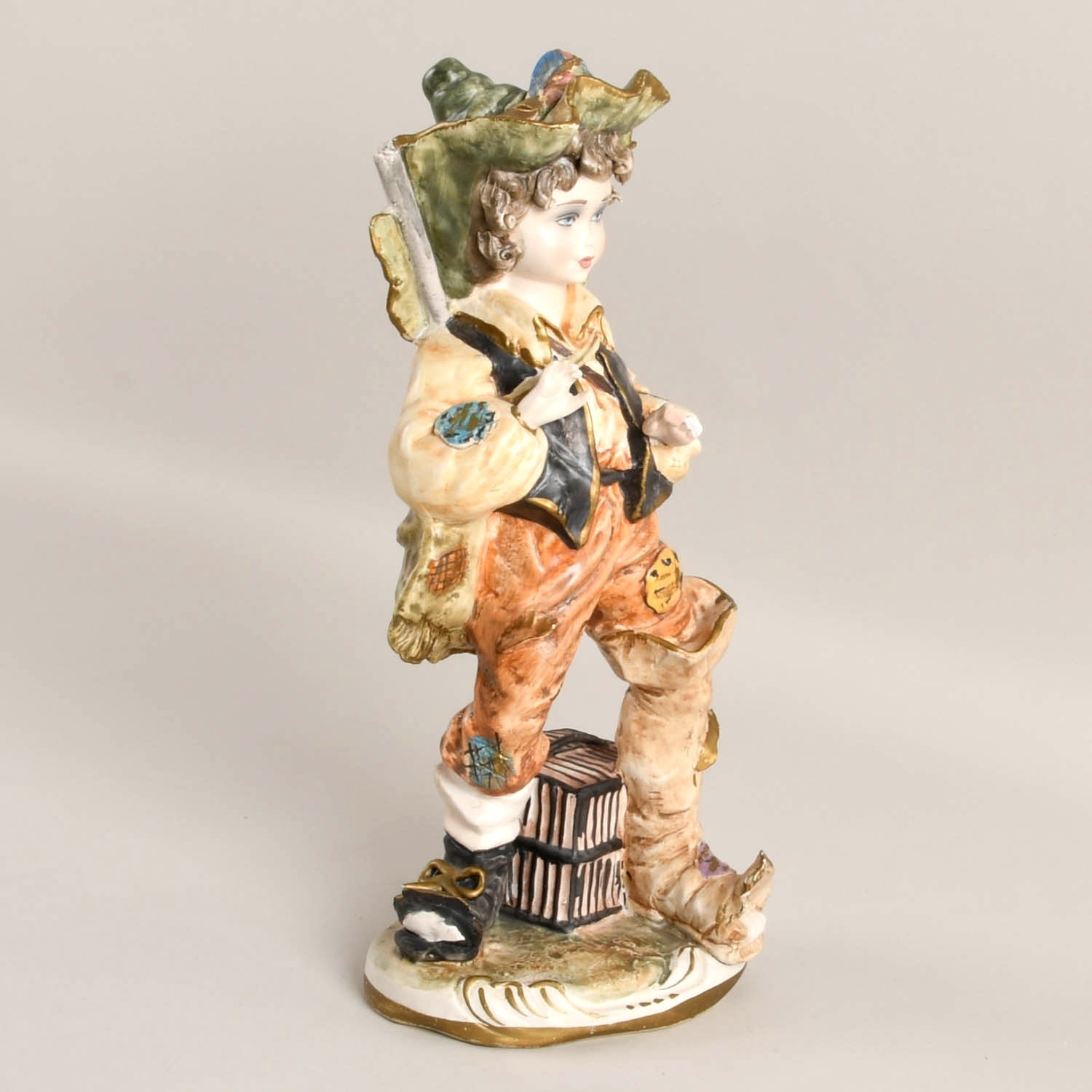 Capodimonte-Peasant Youngster-Porcelain Figurine 13.5″ Made in Italy