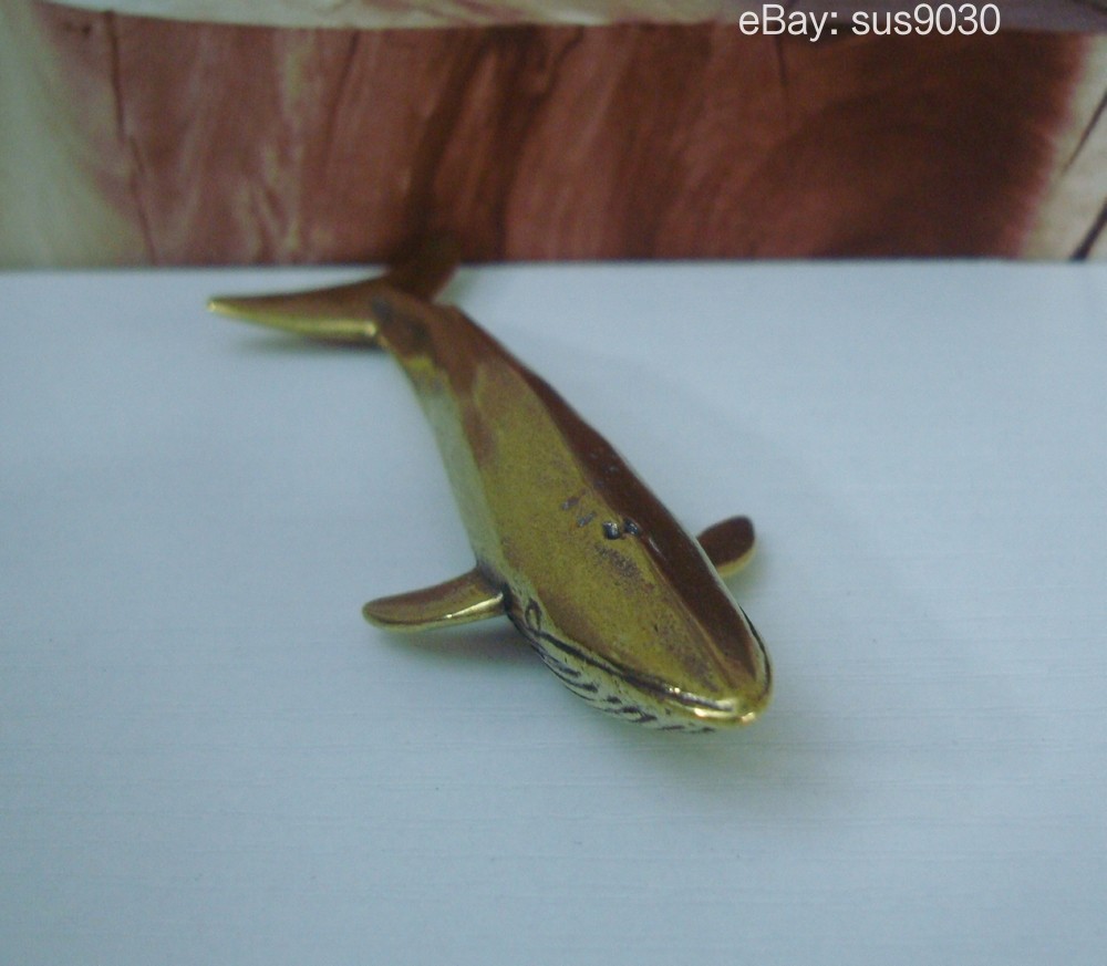 Solid Brass Sea Animal Blue Whale Statue for Home Garden Decoration