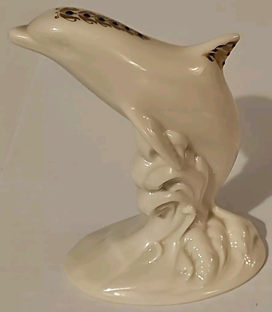 1993 Lenox China Jewels Collection Dolphin Riding Wave Figurine 5.25″ USA