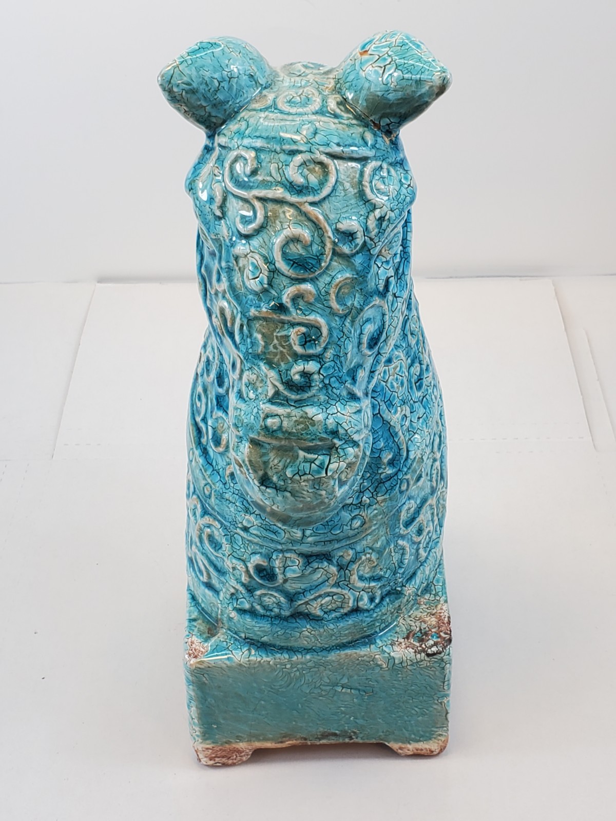 Blue Rustic Horse Bust Ceramic Home Decor Statue Blue Crackle