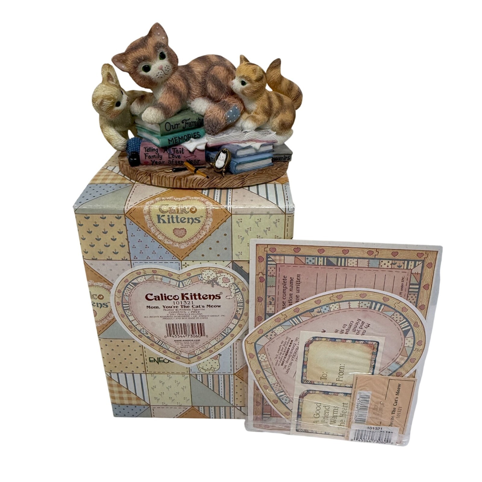Calico Kittens “Mom, You’re The Cat’s Meow” With Box and Paperwork Enesco VTG