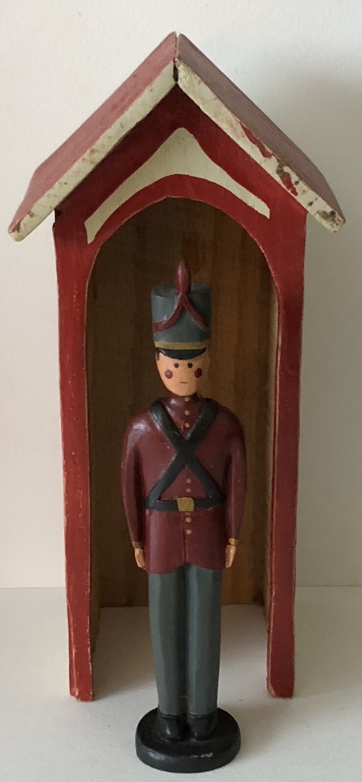 1985 Artist C Royston Hand Carved Painted Wood King’s Guard Folk Art Figure Set