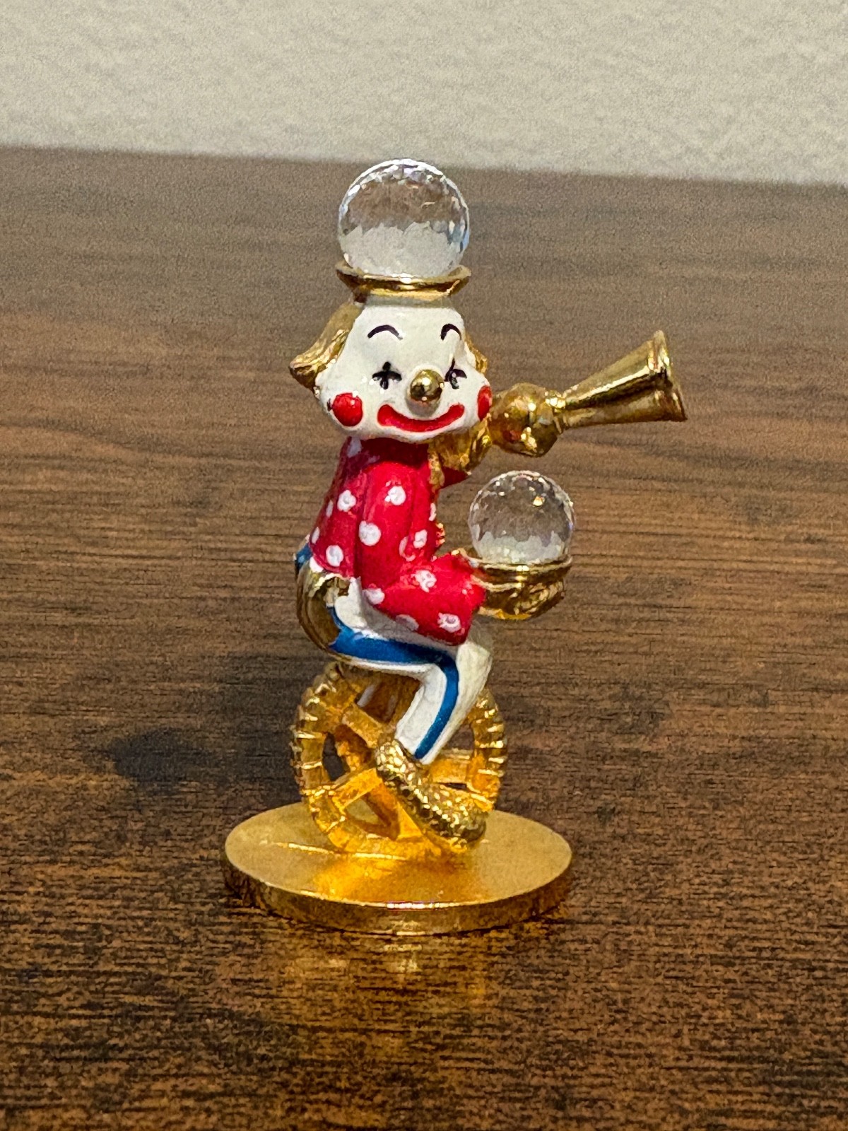 VTG Spoontiques 2.25″H Pewter Clown W/Swarovski Crystals #444