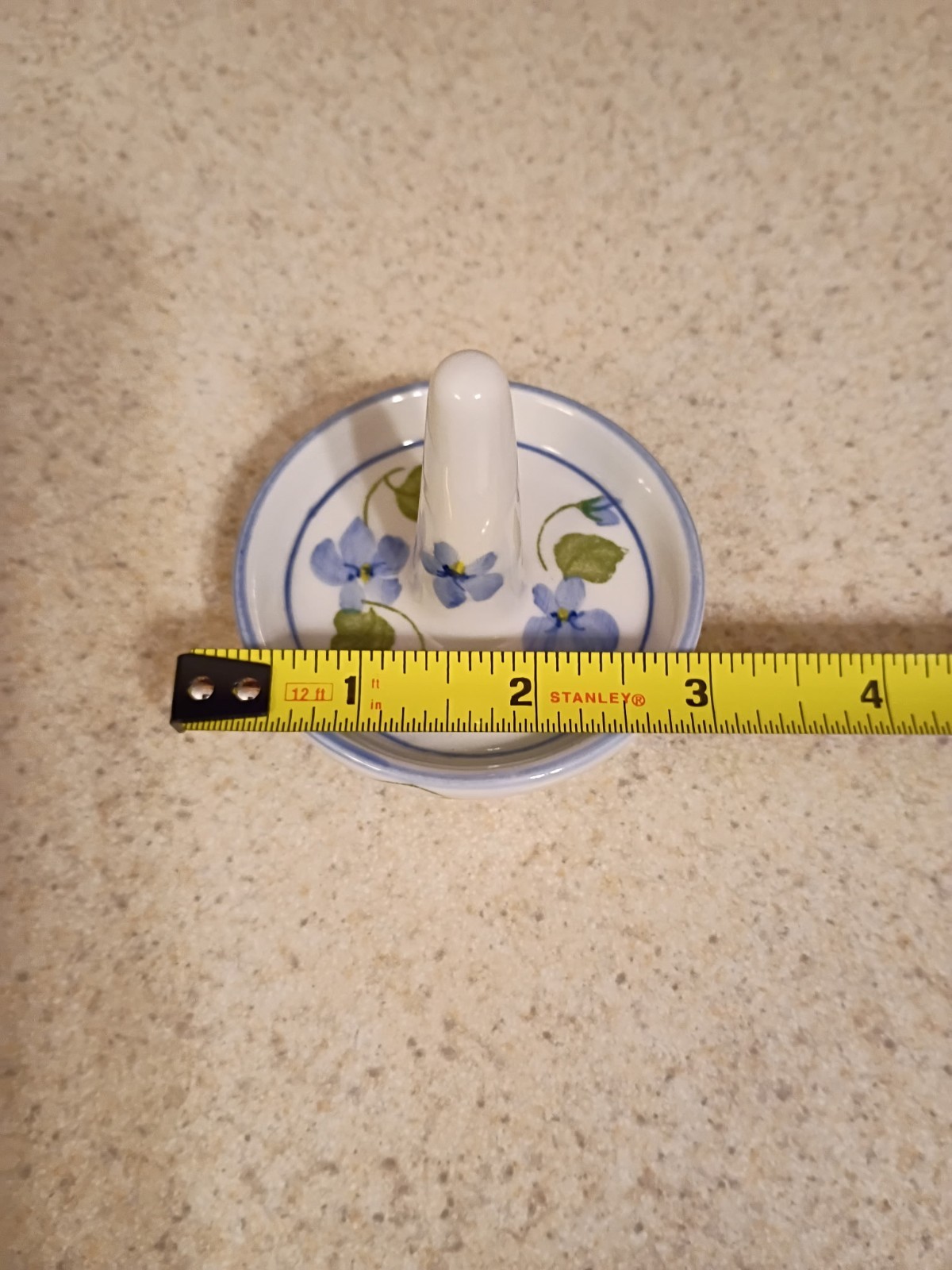 Vintage Porcelain Ring Holder Blue Floral Andrea By Sadek Made In Thailand