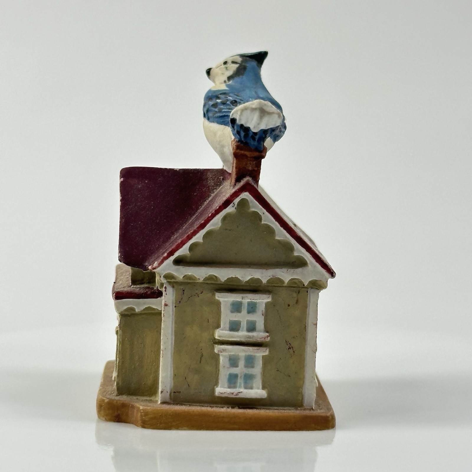 Vintage Lenox Garden Thimble Birdhouses Mini blue Bird on house miniature