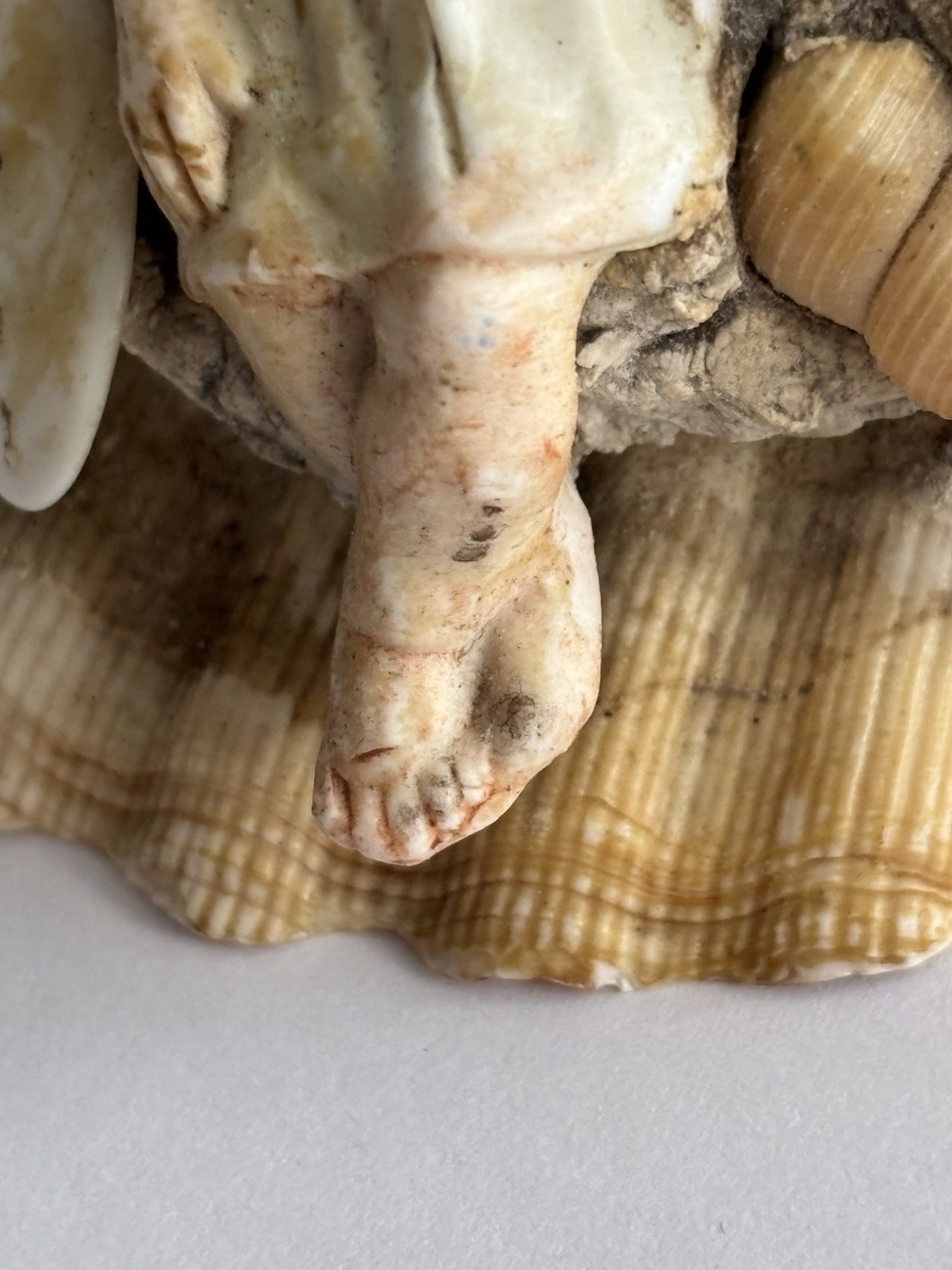 Victorian Antique Seashell Art Porcelain Figurine 1904 Worlds Fair Souvenir