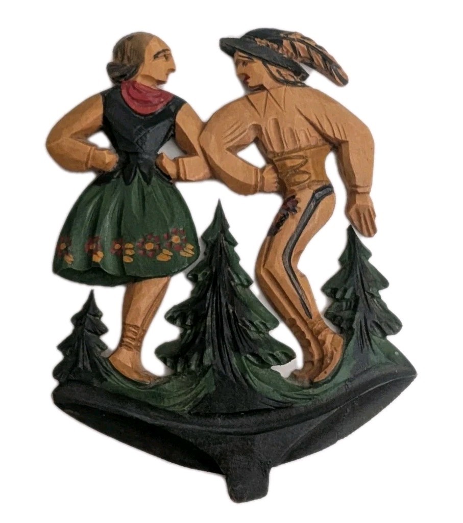 Polish Zakobane Folk Art Jozef Stepak Linden Wood Traditional Dancers Decor