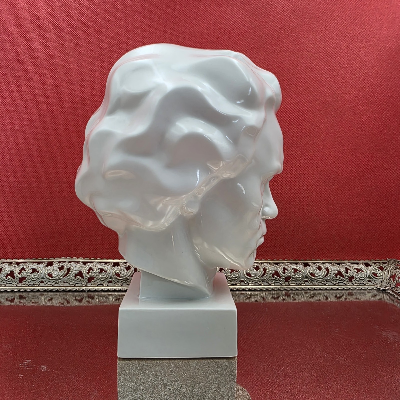 Augarten Wien Porcelain Bust 1296 Beethoven Franz Oplt Austria White Glazed