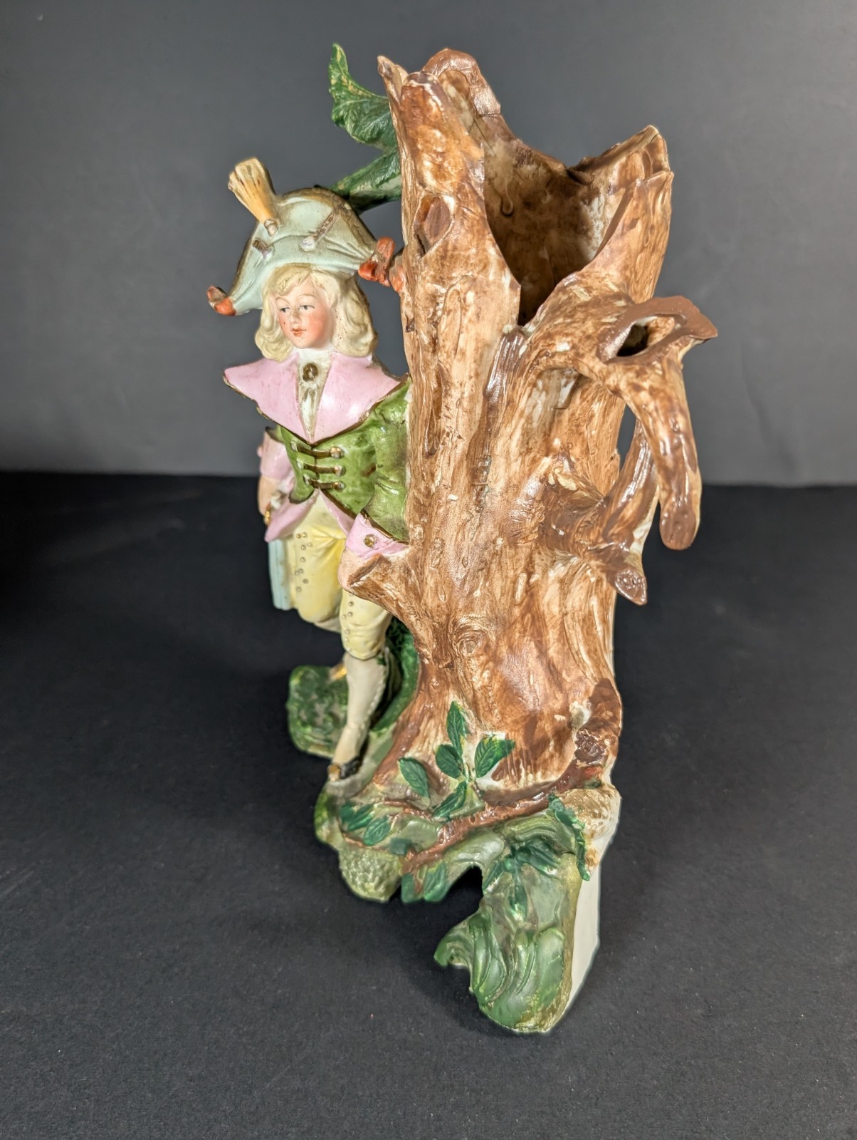 Antique Figurine, German Bisque Porcelain, Gentlemen, Hunter, Gold Gilt, 1800’s