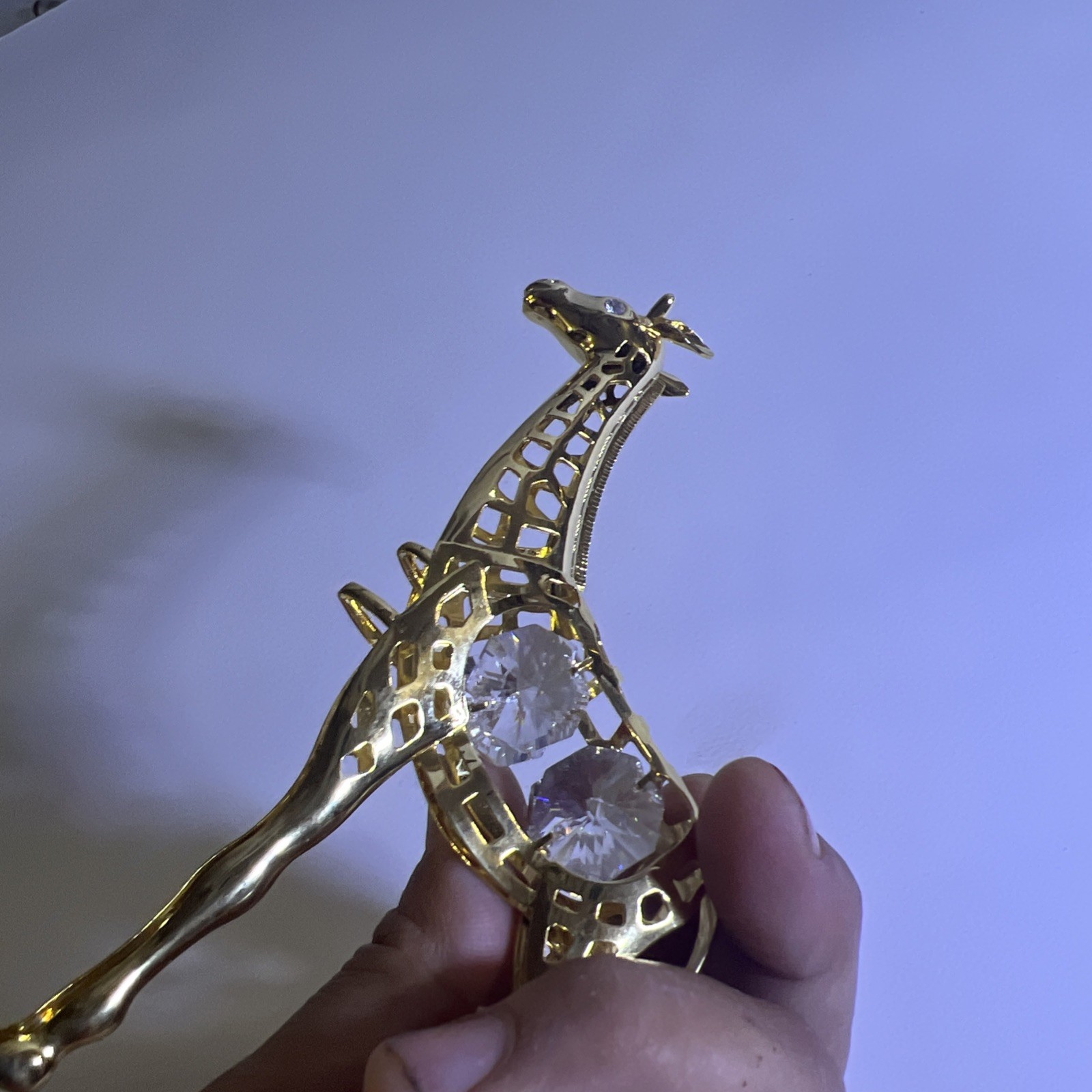 (SWAROVSKI CRYSTAL ELEMENT STUDDED 24k Gold Plated ?)GIRAFFE FIGURINE ORNAMENT