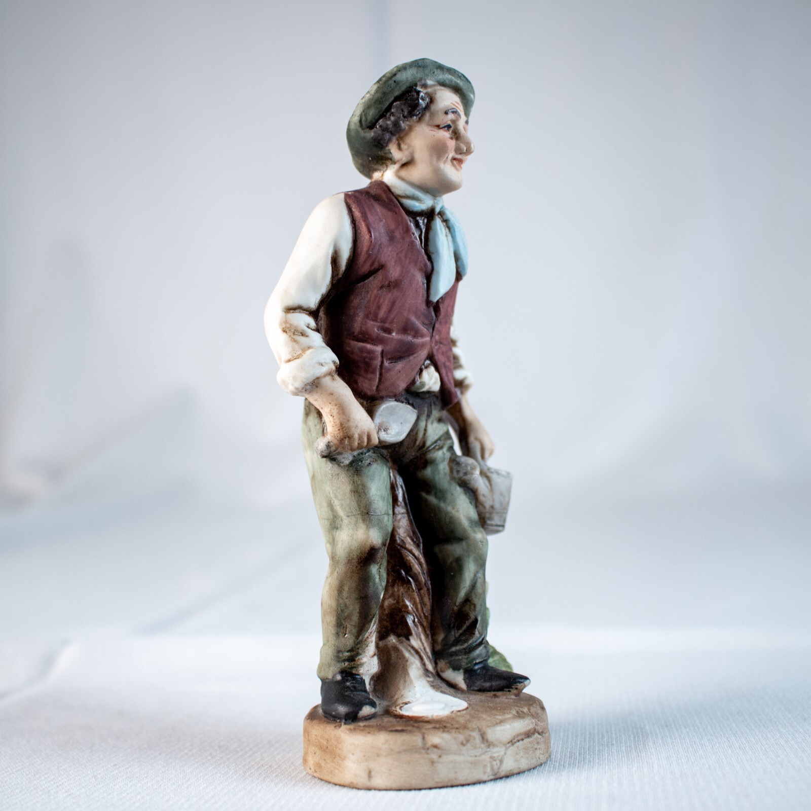 Vintage NORLEANS JAPAN Old Man Gardner Bisque Figurine Statute 5.57″L x. 2.5″W