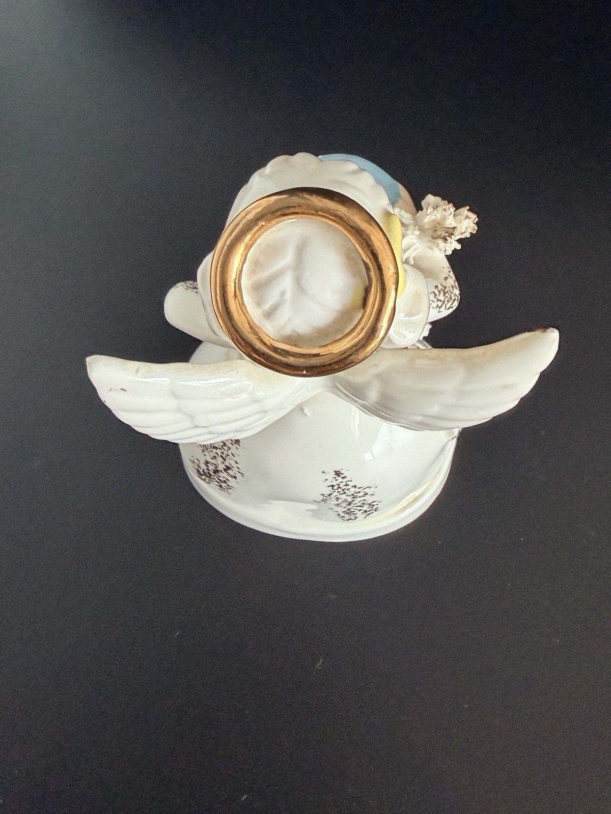 Vintage NAPCO 4th Of July Girl Angel Gold Spaghetti Trim A1367 Candle Holder