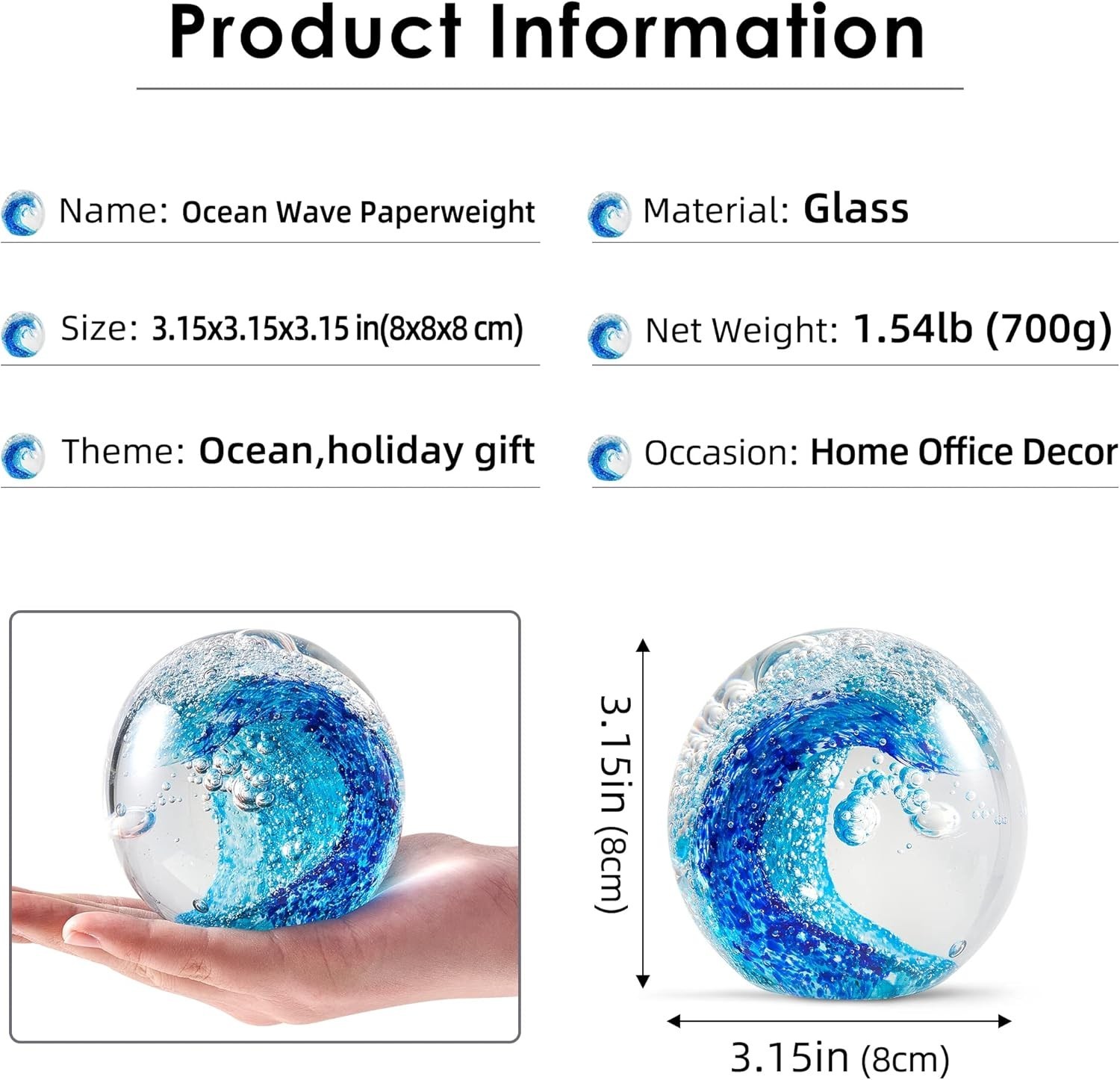 Elegant Ocean Waves Figurine – Home & Office Decor