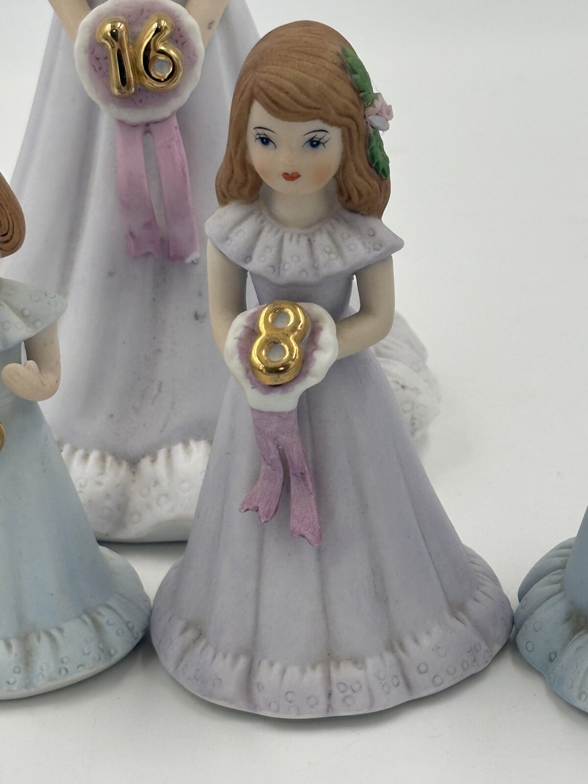 Enesco Growing Up Birthday Girls Figurines Lot Ages 1 4 6 8 10 16