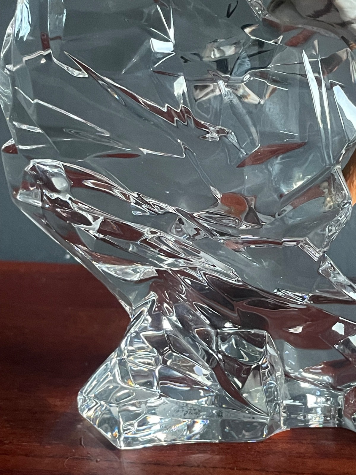 Large Tiger Figurine on Crystal Iceberg Base Wildlife Statue 11” Decorative