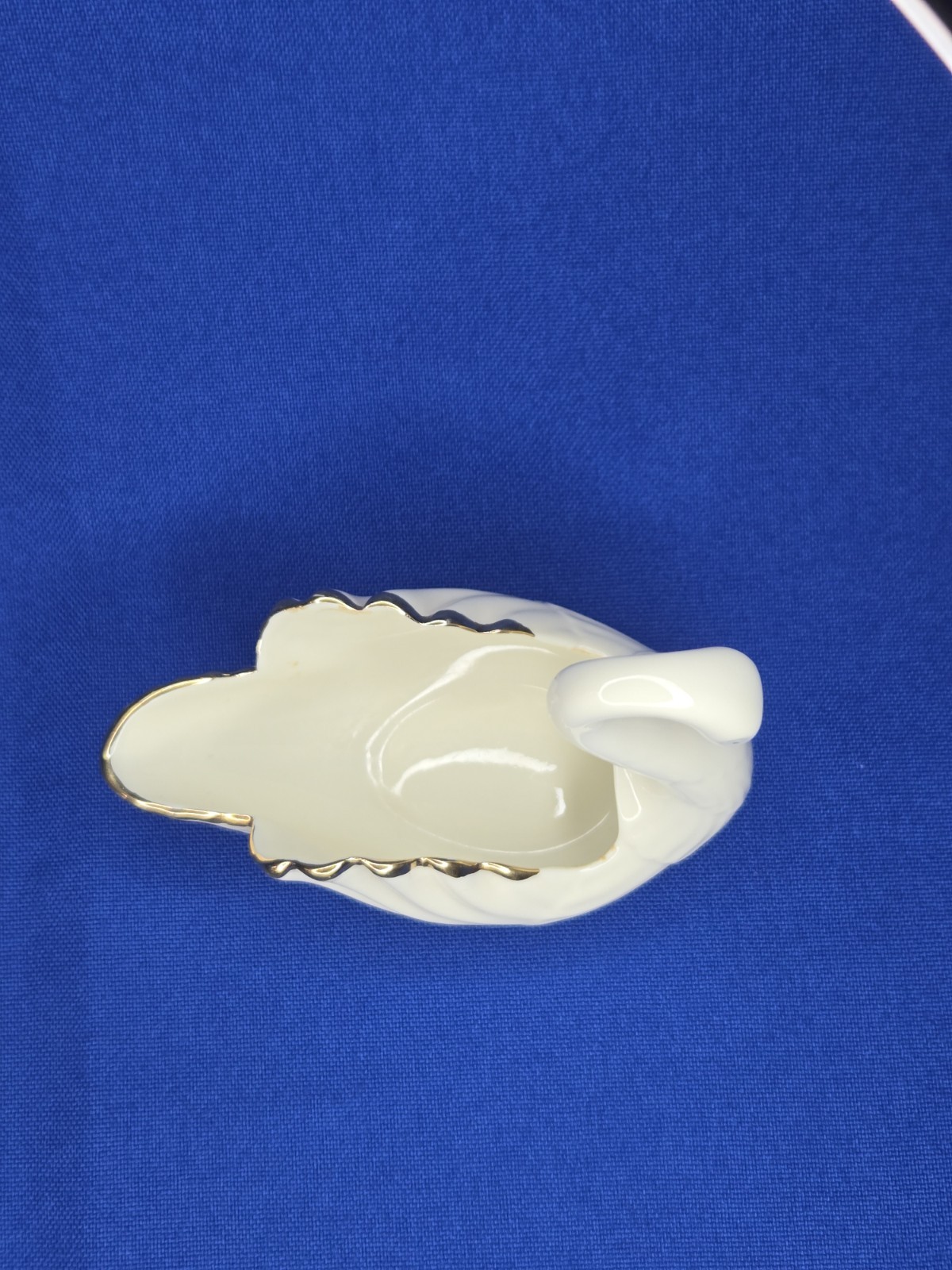 The Lenox Swan Gold Accents Trinket Dish Small 1997 3.5 in.