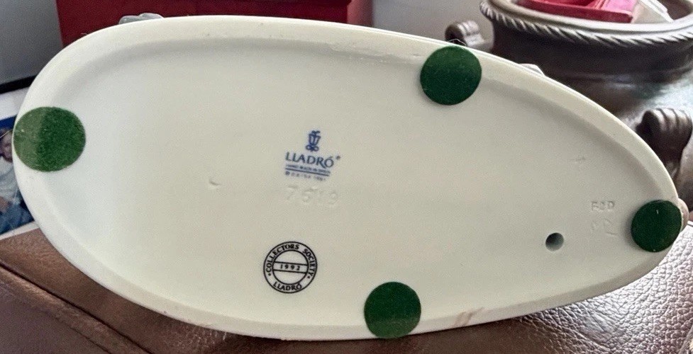 Lladro All Aboard # 7619 Boy with Train Retired Glossy Porcelain Figurine Signed