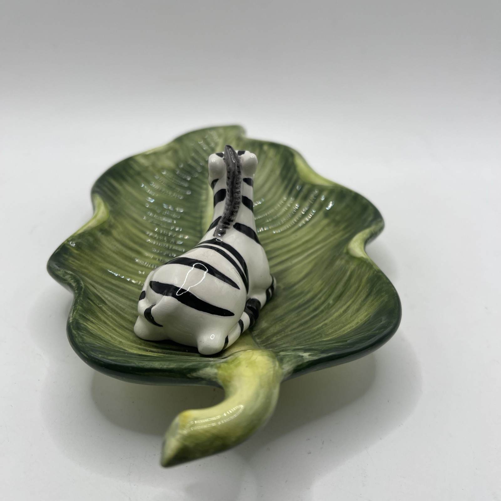 J Willfred The Charles Sadek Zebra and Giraffe on Banana Leaf Tray Dishes