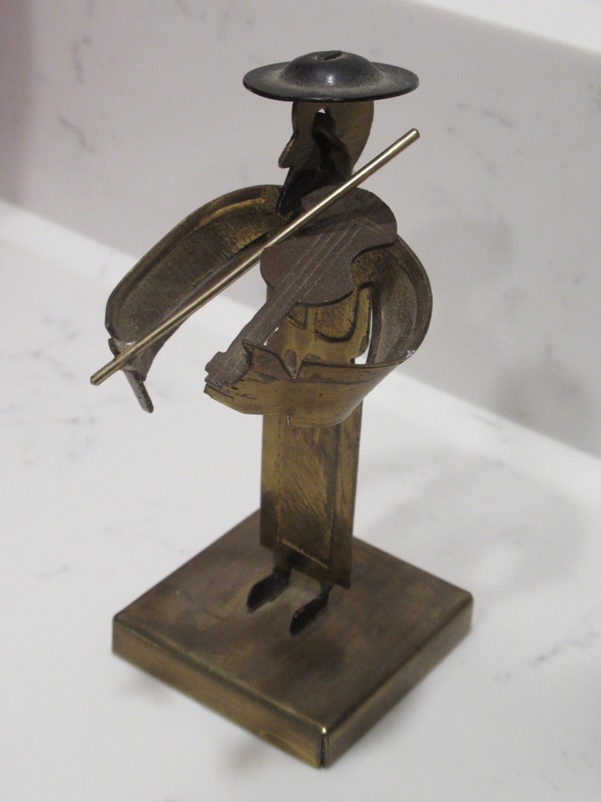 Fiddle Player Judaica Metal Bronze Fiddler Figurine Sculpture Made in Israel