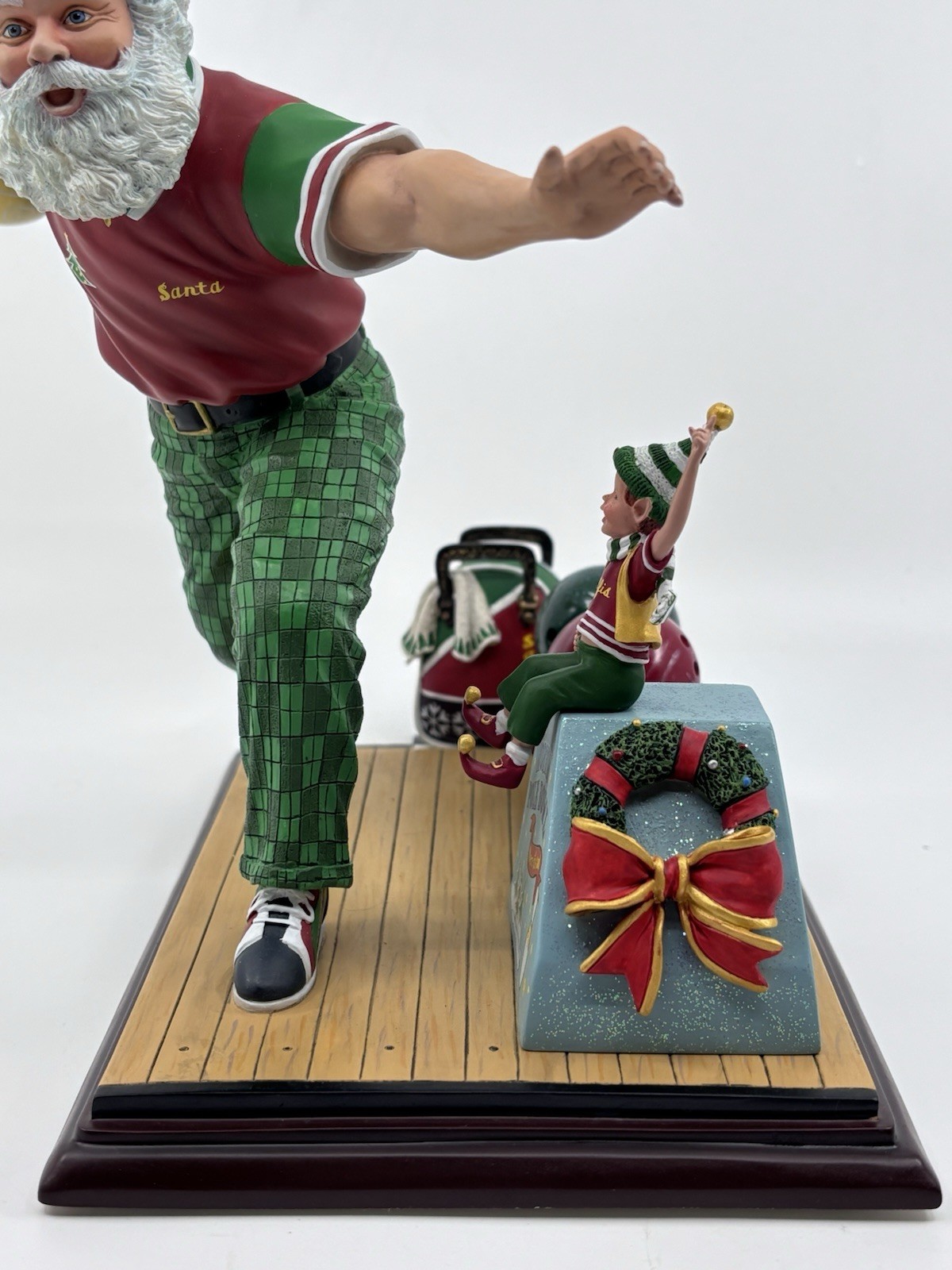 RARE Danbury Mint Bowling Santa Christmas Figurine