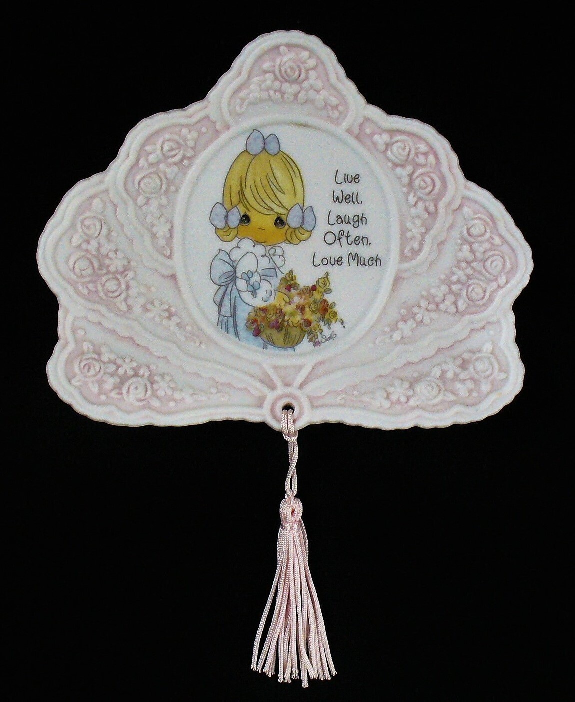 1994~PRECIOUS MOMENTS~Embosed~Collector Plate~Live Well~Laugh Often~Love Much~EC