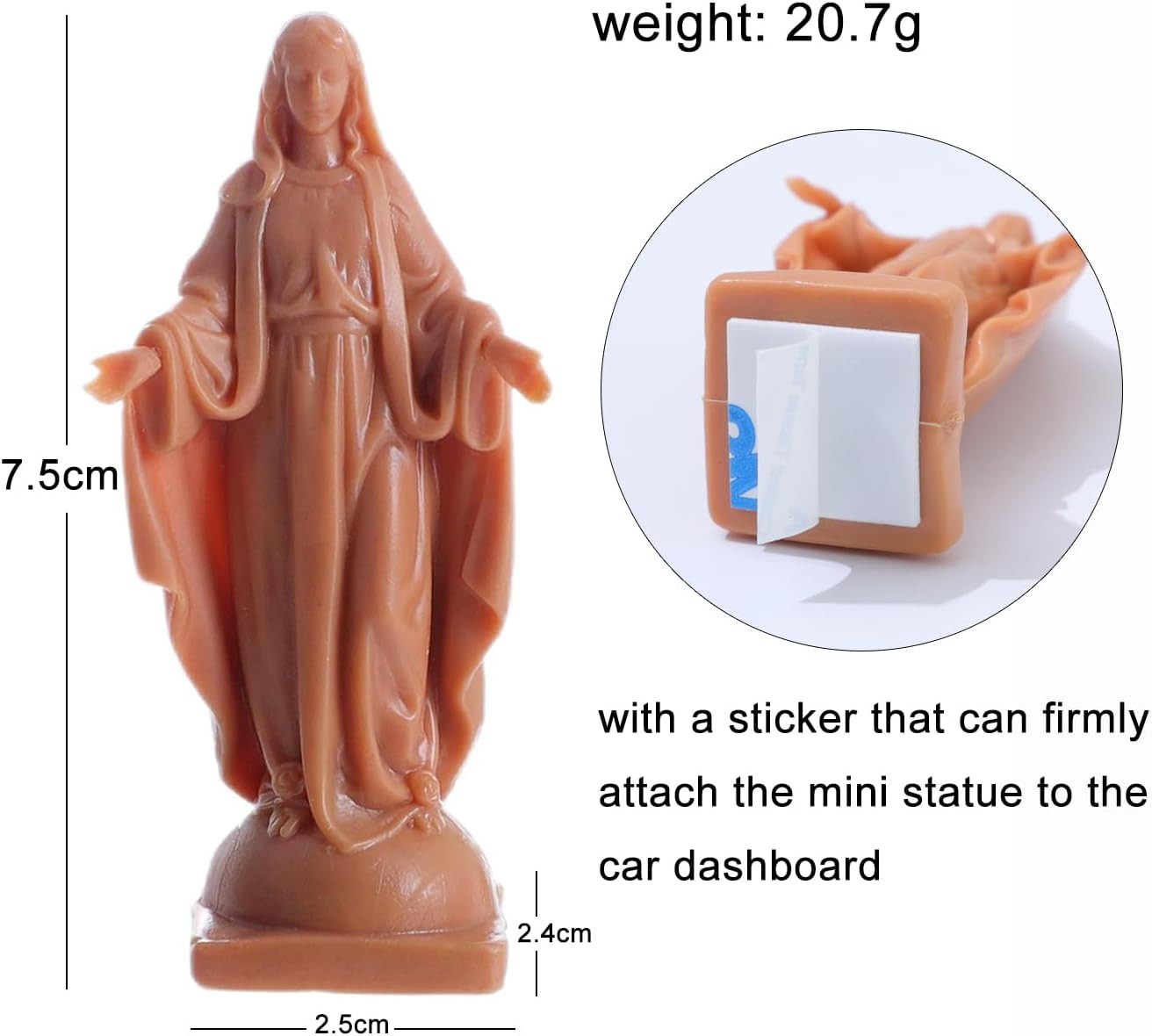 3″ Virgin Mary Statue with Prayer Card Religious Gifts for Women Catholic Small
