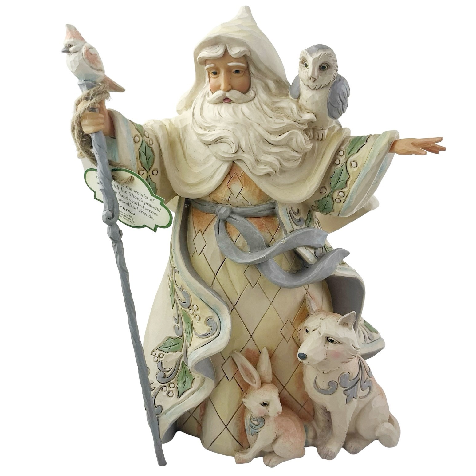 Jim Shore Heartwood Creek White Woodland Santa & Animals One Love For All AS IS