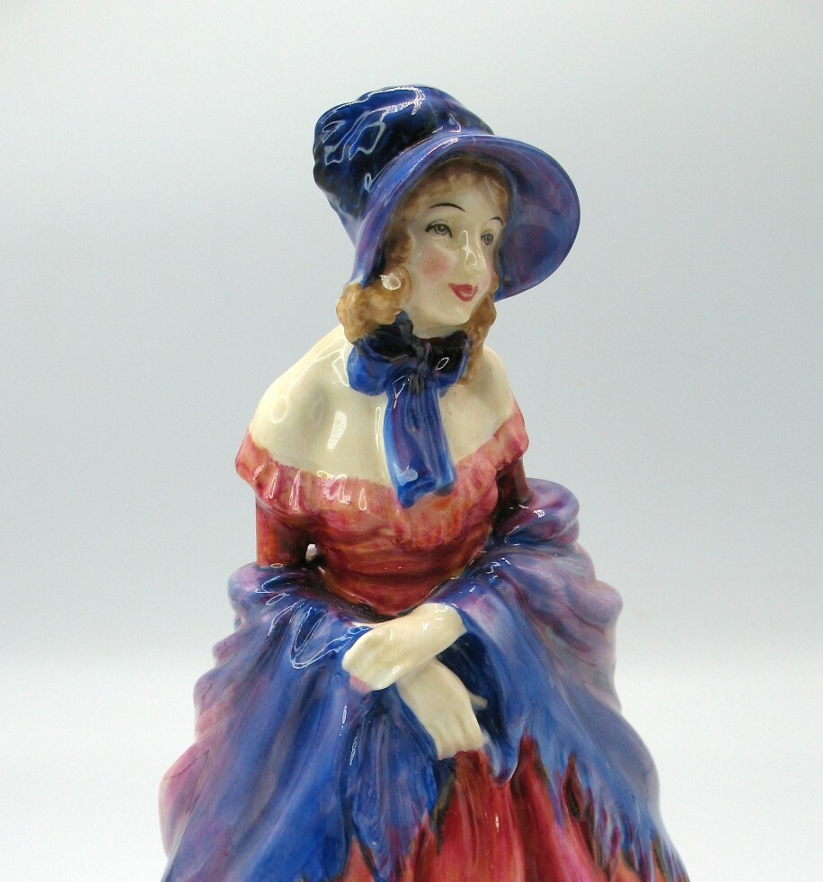 Royal Doulton HN 728 Victorian Lady- Young Lady Blue Hat & Shaw 1925-1952 *3R