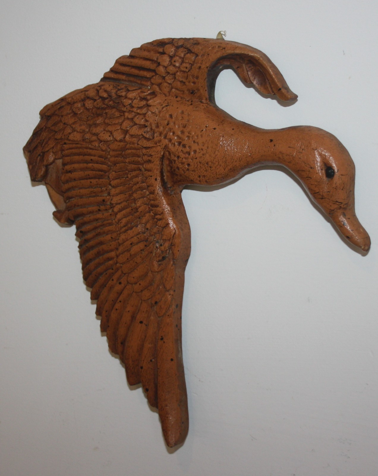 Vintage Syroco Flying Goose Wall Plaque 8X8.5