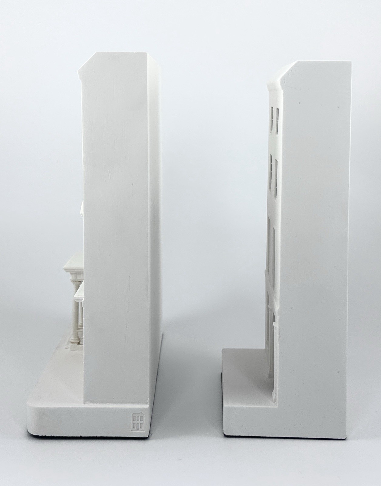 Chisel & Mouse Townhouse Facade Sculptures Pair Architectural Plaster Decor