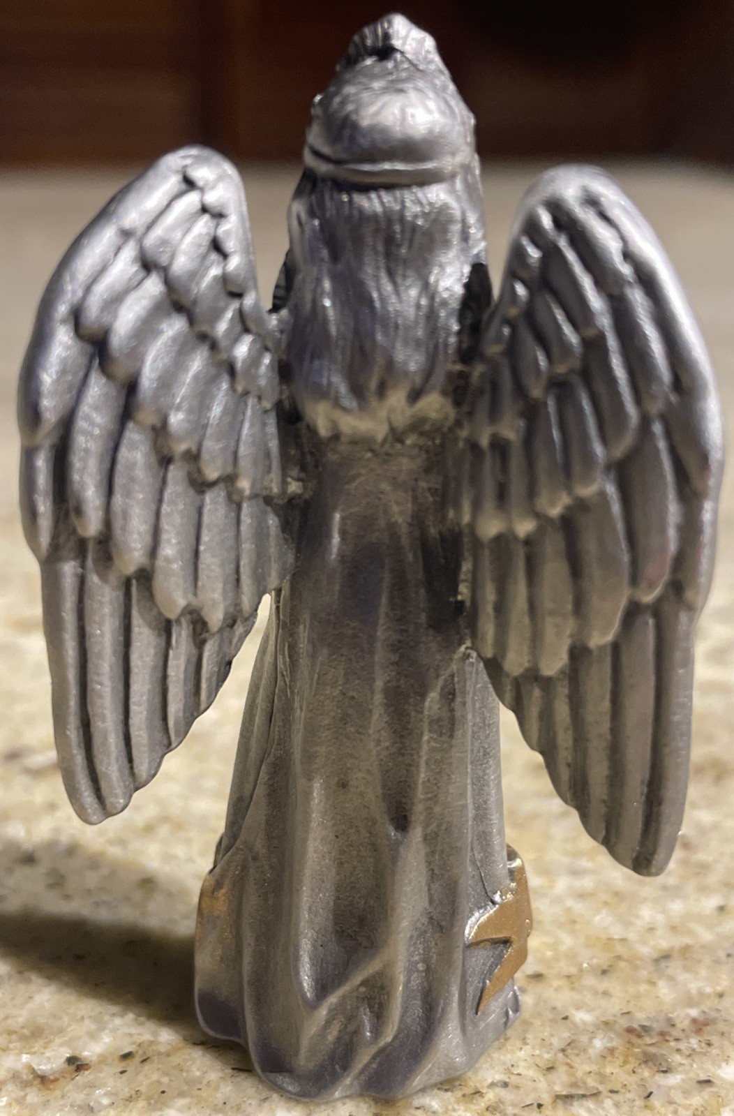 Vintage Hudson Pewter FEBRUARY Birthday /Birthstone Angel Figurine 1995 / 2.5”