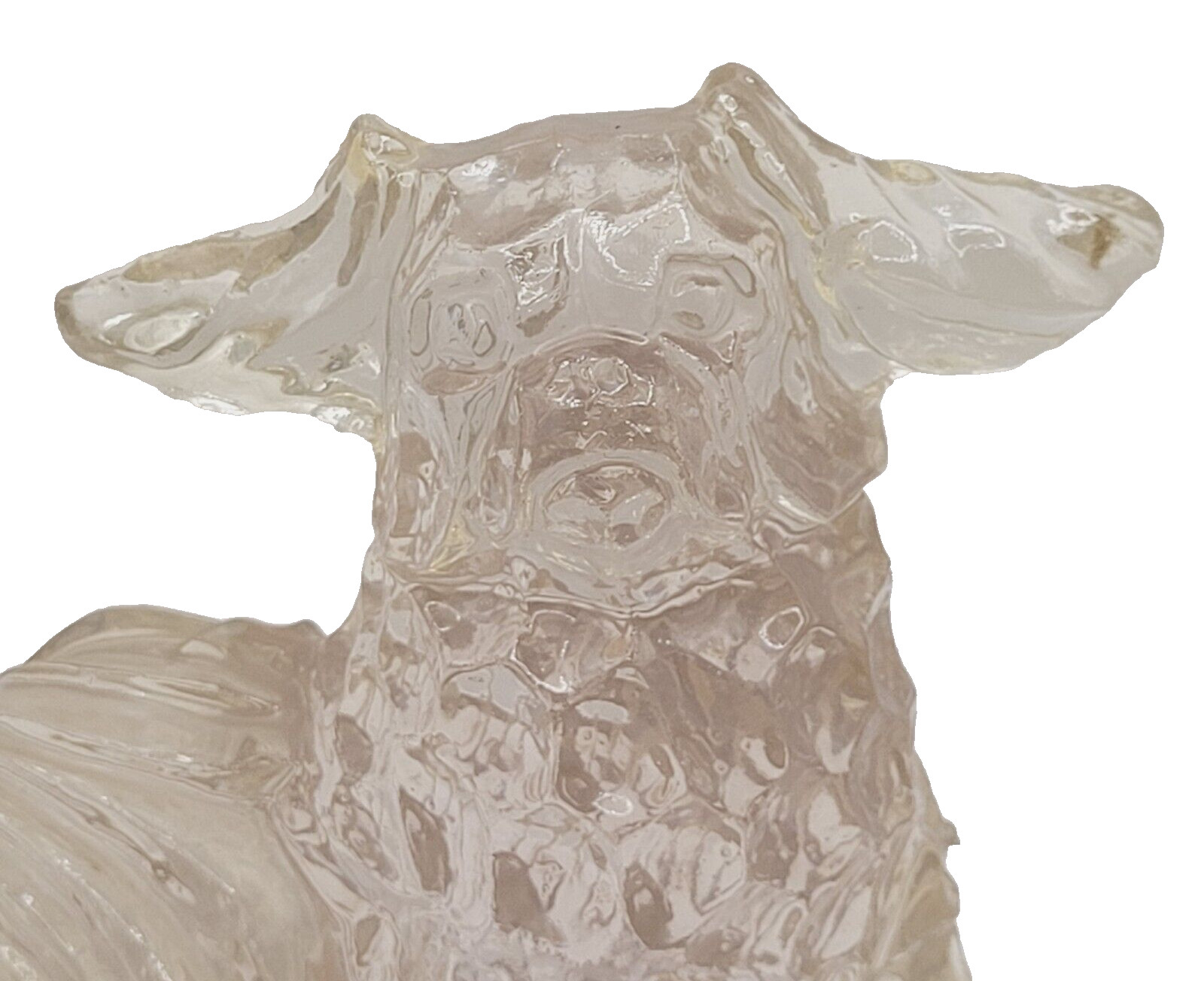 Dorothy Thorpe Clear Resin Pekingese Foo Dog Sculpture Figurine MCM 1960s Mexico