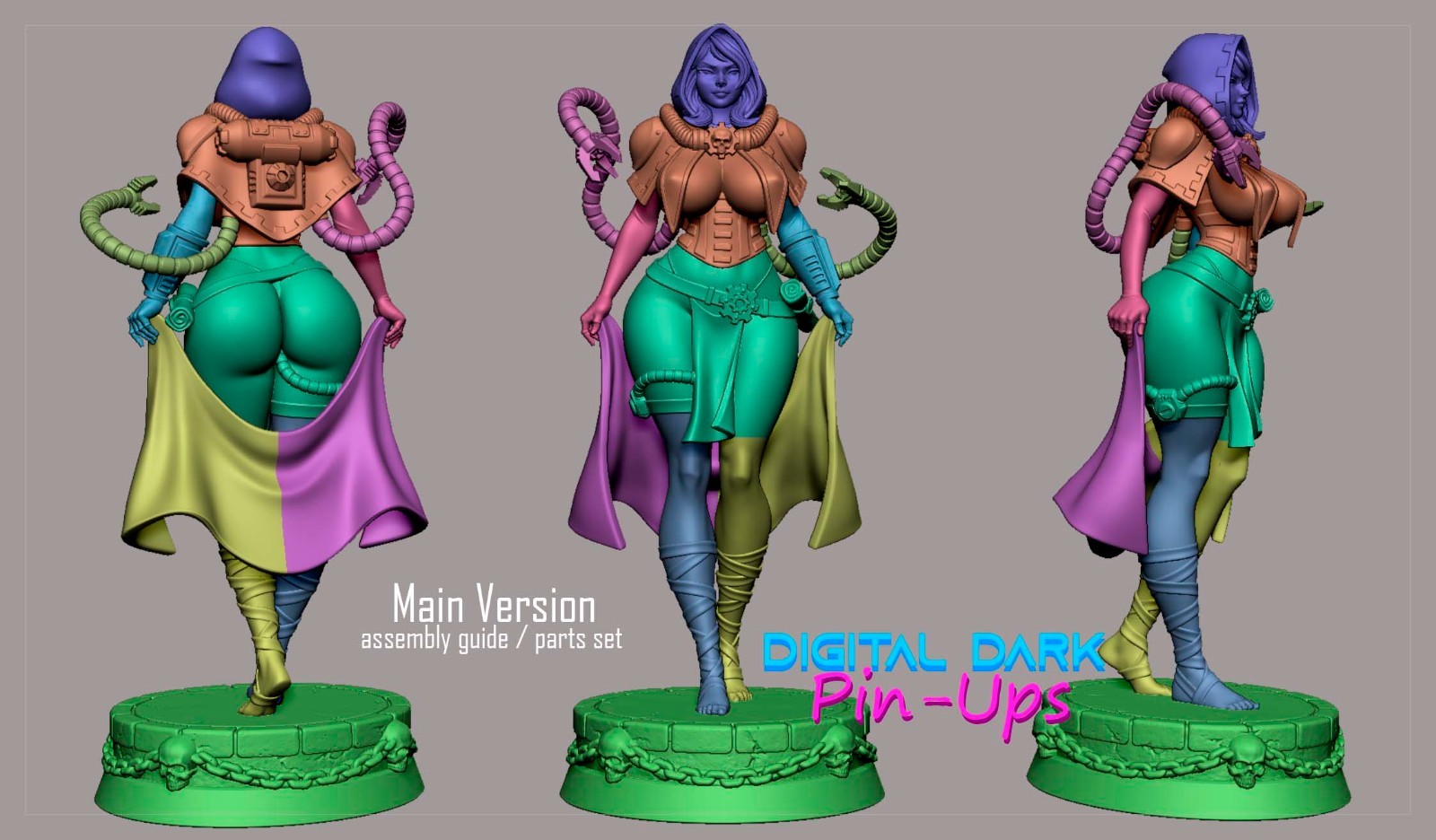 Digital Dark Pin-Ups NSFW : Female Tech Priest – Resin (1:4-1:24 scale) Figure