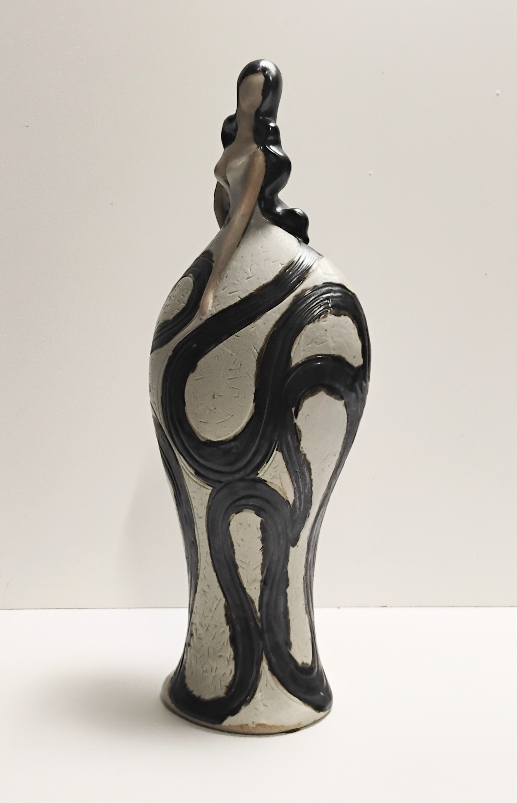 VTG Abstract Expression Ceramic Figural Woman Sculpture Studio Art Pottery 17″