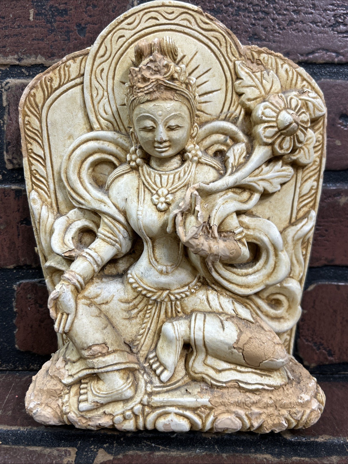 Green Tara Buddhism Statue Figurine Buddha Sculpture relief