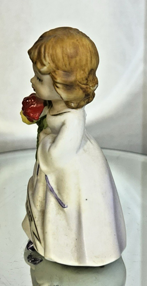 Vintage 4″ Lefton AUGUST Birthday Porcelain Figurine Hand-Painted Matte Finish