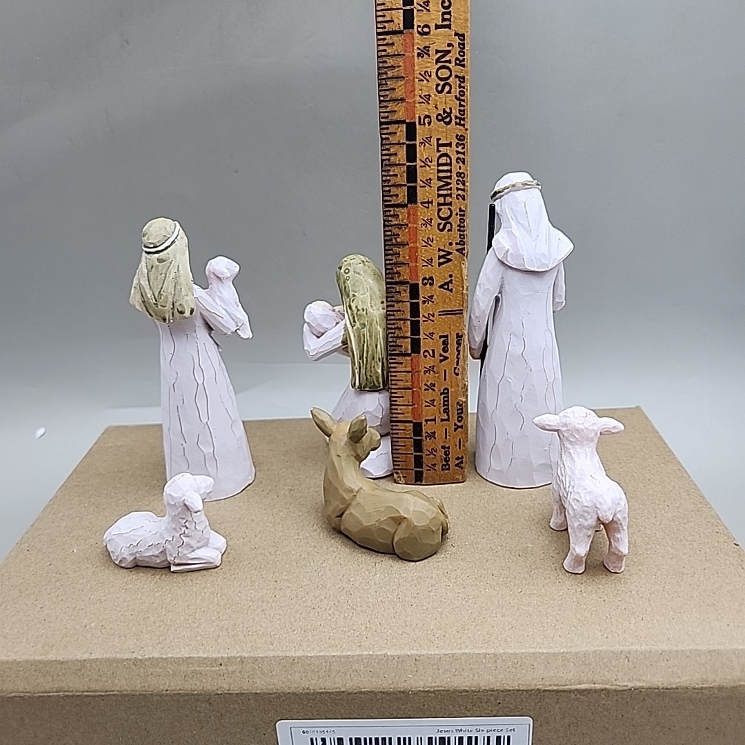 Pink Color Willow Tree Nativity Figurines Set Of 6 – With Box And Packaging