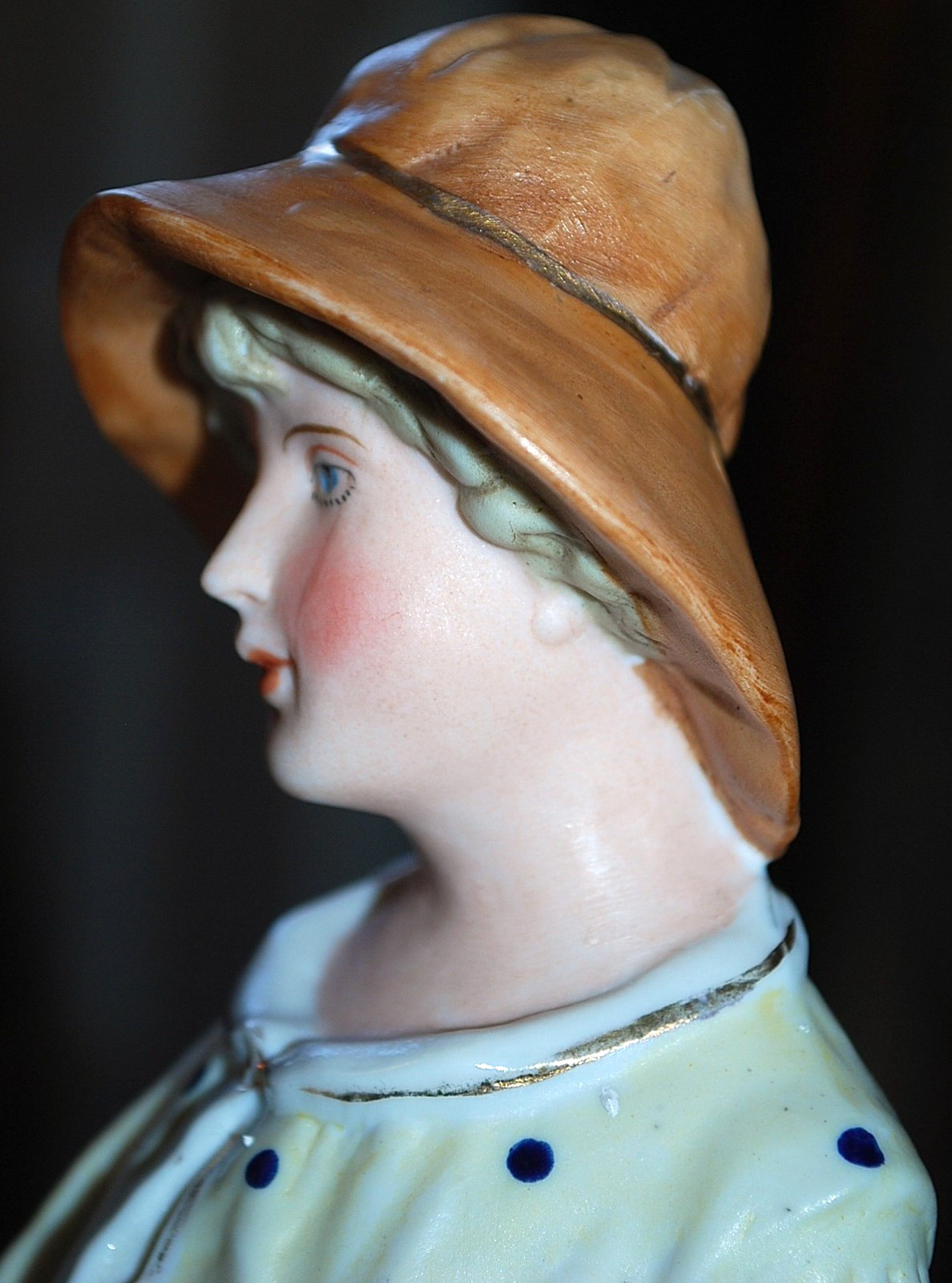 SET 2 Antique GEBRUDER HEUBACH Porcelain Figurines BOY & GIRL W MILK JUGS c1900