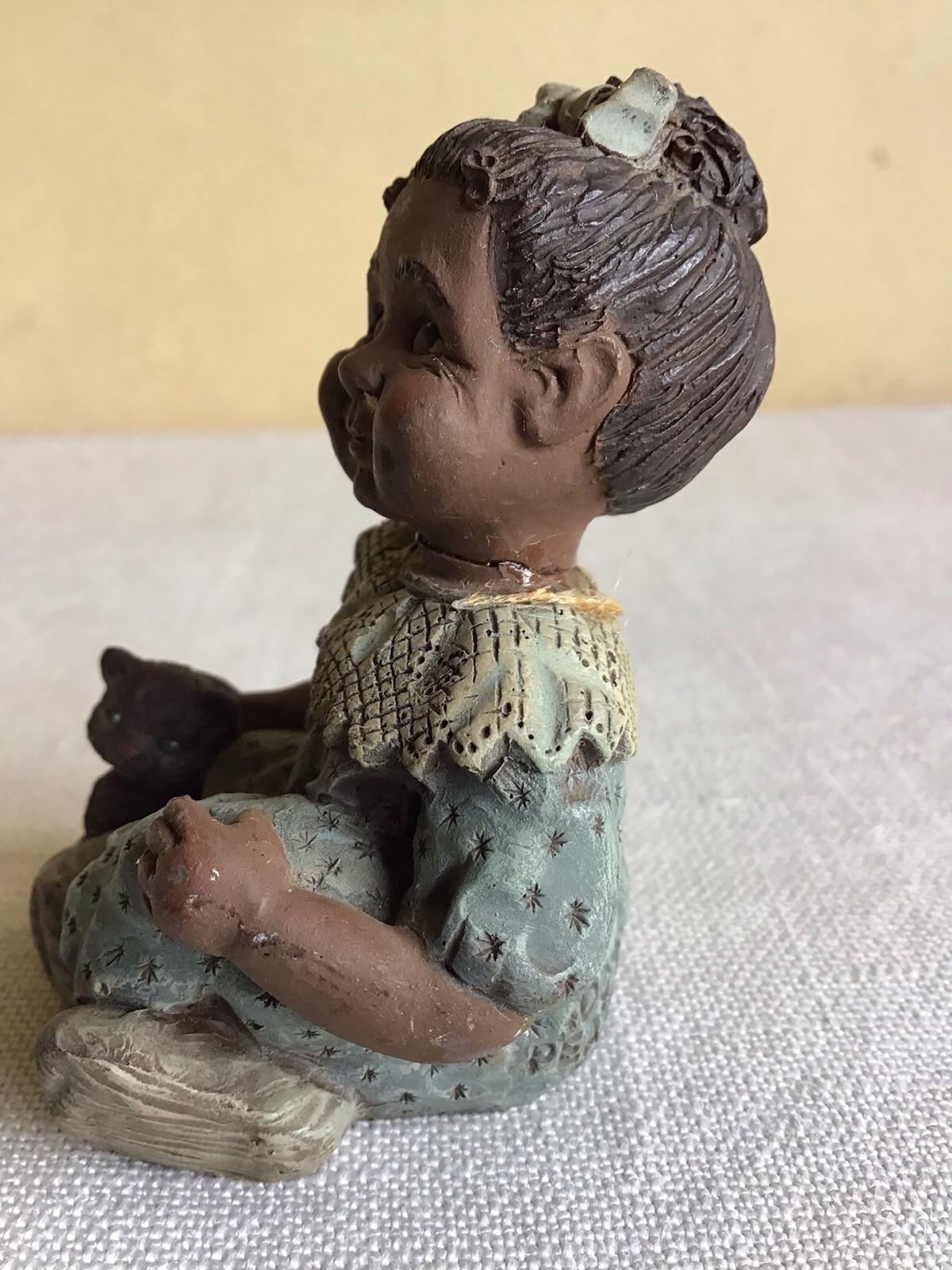Vtg Lot Of 2 Sarahs Attic Grannys Favorite African American GIrl Boy Figurines