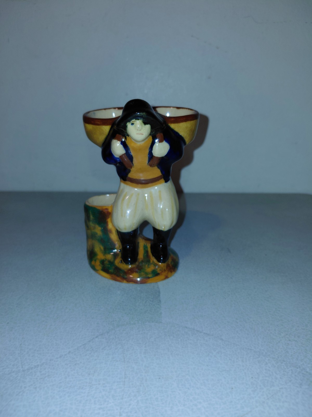 hb henriot quimper france Peasant Figurine Toothpick Holder & Egg Cups