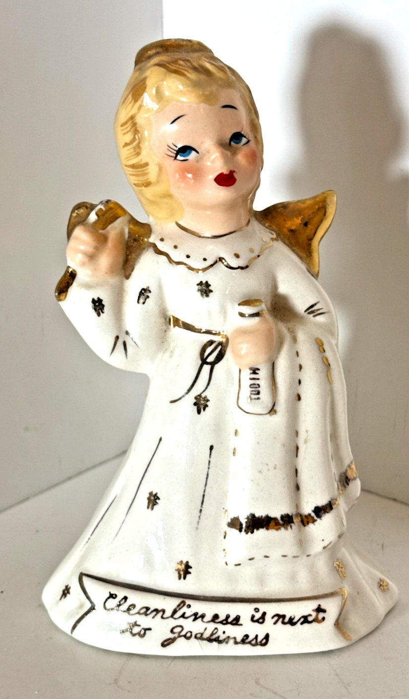 1956 Vintage YONA Cleanliness is next to Godliness Figurine Made in Japan