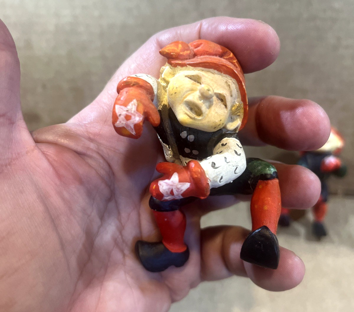 VTG Candy Designs Norway Elf Gnome Pixie Hanging Figurines Winter Christmas Set