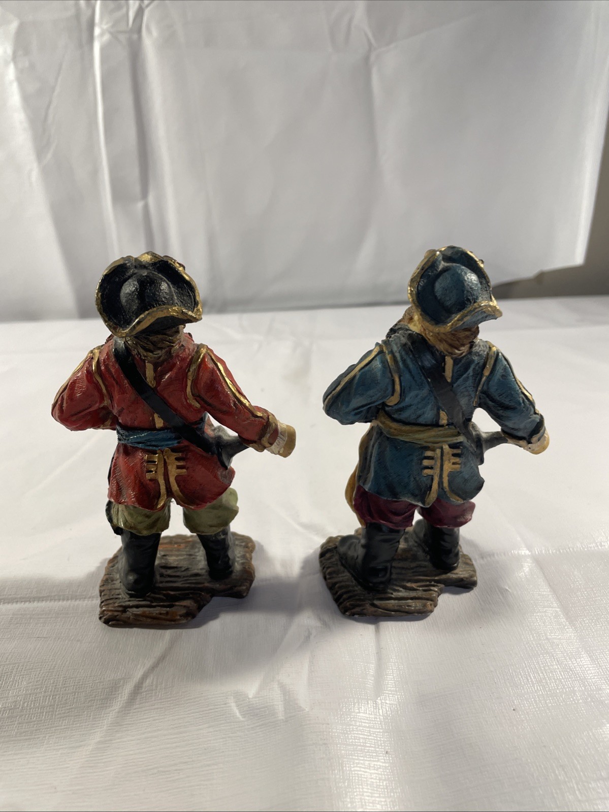 Vintage Pirate Figurines Set of 2 Blue And Red Swashbucklers 4.75 Inch
