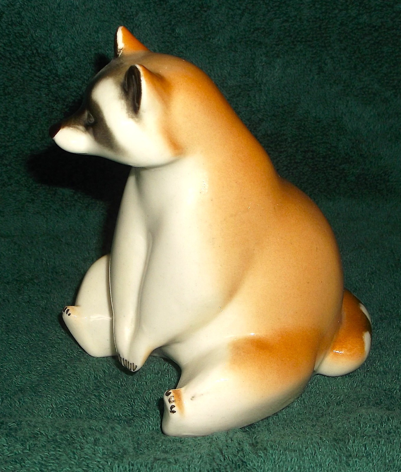 Lomonosov Russian ceramic sitting up raccoon figurine