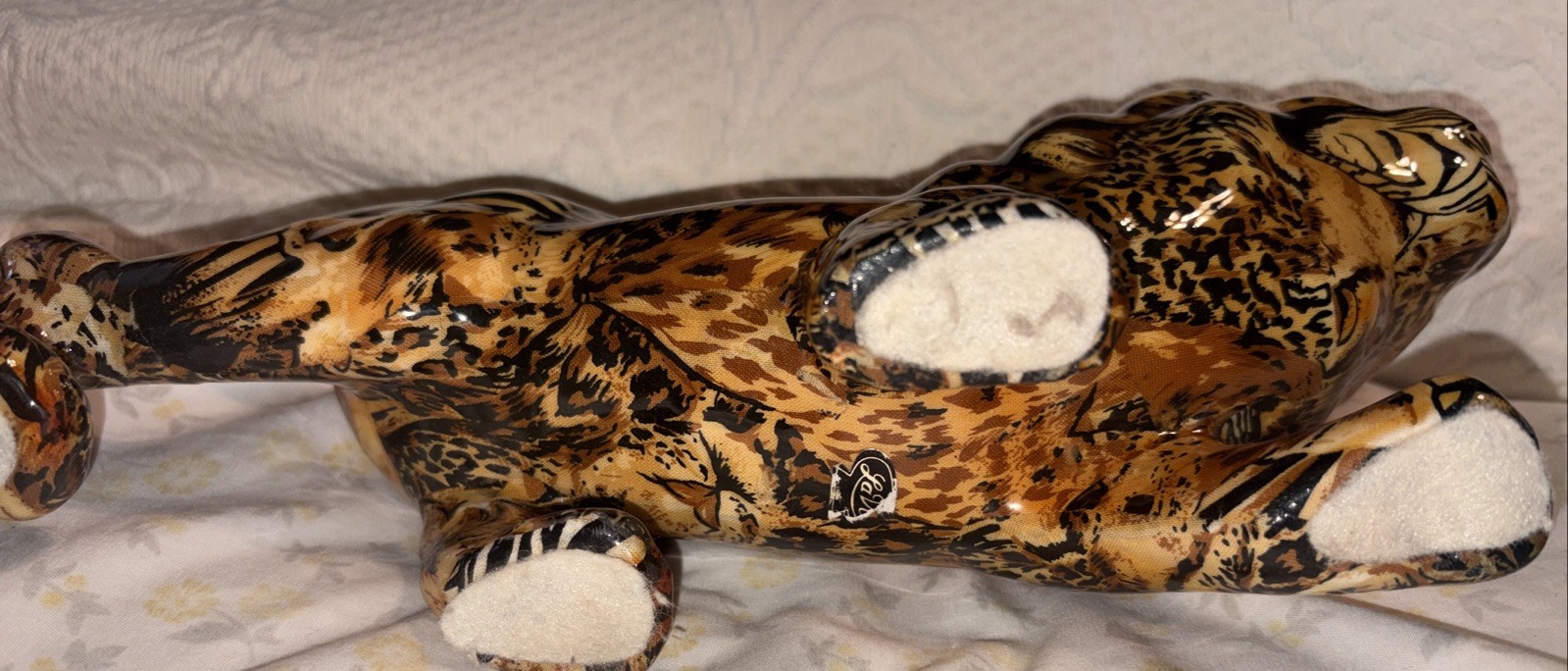 La Vie Patchwork Decoupage Lion Safari Figurine Home Decor King Wildlife Vintage