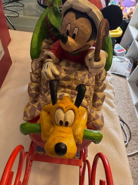 Jim Shore Disney Mickey Pluto Christmas Sleigh Laughing All The Way 4005626