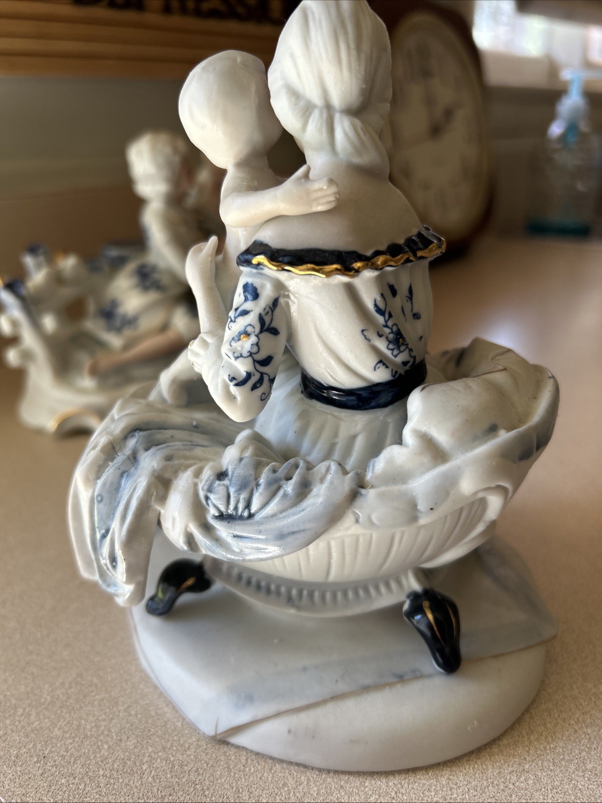 vintage hand-painted porcelain “Maternité” (Mother and Child) figurine.
